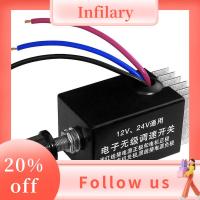 INFILARY สีดำสีดำ ตัวควบคุมความเร็วมอเตอร์ 10A DC 12V 24V สวิตช์ควบคุมการทำงาน สากลสากลสากล ตัวควบคุมพัดลม การควบคุมเครื่องทำความร้อนพัดลมรถบรรทุก