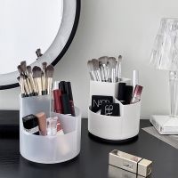 360° Rotatable Makeup Brush Storage Box Ins Eyebrow Pencil Lipstick Storage Box Transparent Large-capacity Brush Storage Bucket