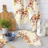 Autumn Fallen Leaves Microfiber Kitchen Hand Towel Dish Cloth Tableware Household Cleaning Towel Utensils for Kitchen Dish Cloth  Towels