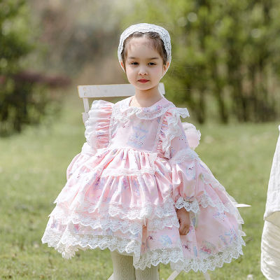 Zhi Ya เสื้อผ้าเด็กผู้หญิงใหม่2023การ์ตูนน่ารักกระโปรงเจ้าหญิงโลลิต้ากระโปรงฟูฟ่อง