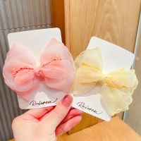 [COD] Korean version of childrens large mesh bow hairpin little girl lace side clip cute princess top fairy