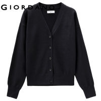 利Giordano ผู้หญิง เสื้อสเวตเตอร์คอวีสีพื้น ไหล่ตก แขนปล่อย 13351870