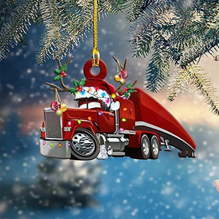 Weihnachtsbaumschmuck Monster Truck Anhänger, Weihnachtsbaumschmuck  hängend, 2D Acryl Baustelle Auto Weihnachtsanhänger, DIY  Weihnachtsdekoration Anhänger, Weihnachten