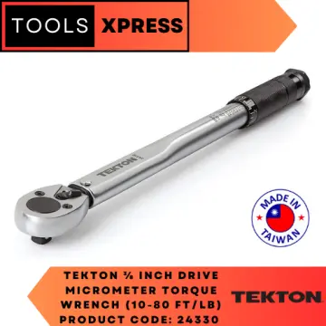 TEKTON 3/8 Inch Drive Micrometer Torque Wrench (10-80 ft.-lb.)