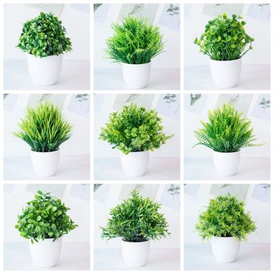 Artificial Plants Bonsai Home Decor Small Tree Pot Plants Bonsai Fake Flowers Pots Ornaments Wediing Decoration Garden Decor