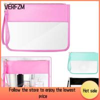 VERFZM SHOP พีวีซีพีวีซี กระเป๋าเครื่องอาบน้ำสำหรับเดินทาง กันน้ำกันน้ำได้ จุได้มาก ที่จัดเก็บเครื่องสำอาง แบบพกพาได้ โปร่งใสโปร่งใส ถุงเก็บสัมภาระ