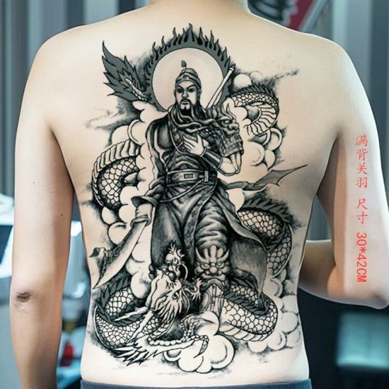 HCM]Hình xăm kín lưng 34x48cm cao cấp tattoo full lưng Quan Vũ - tặng bắp  tay xinh 15x21cm mua 2 tấm tặng kín tay | Lazada.vn