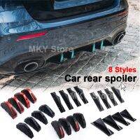 【CC】 4pcs Carbon Car Modified Rear Diffuser Spoiler Black＆Red Anti-collision