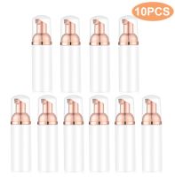 10 x 60ml mini Plastic Foam Pump Refillable Empty Cosmetic Bottle lashes Cleanser Lash Extension Shampoo bottle with golden