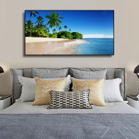 Beach Seaside Seascape ภาพผ้าใบพิมพ์ภาพลายทันสมัยภาพวาดภาพตกแต่งผนัง 40x80 ซม.(ไร้กรอบ)