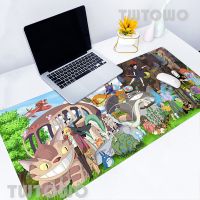 Studio Ghibli Spirited Totoro คอมพิวเตอร์นุ่มแผ่นรองเมาส์ตั้งโต๊ะกันลื่นแผ่นแป้นพิมพ์แผ่นรองเมาส์แผ่นรองบนโต๊ะคอมพิวเตอร์สำนักงานใหม่