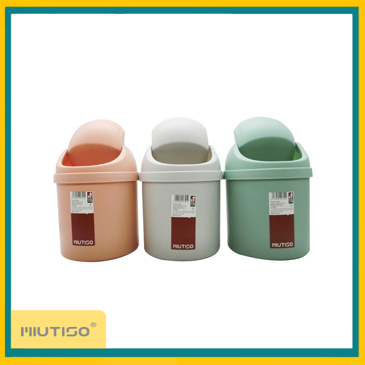 Miutiso Small Round Plastic Garbage Can Trash Bin 1.5L Garbage Disposal