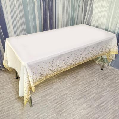 137×274CM Tablecloth Foldable Disposable PE Rectangle Rose Gold Dot Table Cover for Restaurant Birthday Festival Party Supply