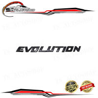 โลโก้ "EVOLUTION" สูง2.5เซน สีดำเงา Toyota, Ford, Mitsubishi, Mazda, Nissan, Isuzu Hilux Ranger L200 Frontier D-Max ขนาด 2.5x30x0.5 จำนวน 1 Set ปี 2000 - 2019 มีบริการเก็บเงินปลายทาง