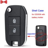 [New Changes] KEYECU สำหรับ Peugeot 107 207 307 307S 308 407 607สำหรับ Citroen C4อัพเกรด Remote Key Shell Case VA2 HU83 CE0536พร้อมที่ใส่แบตเตอรี่