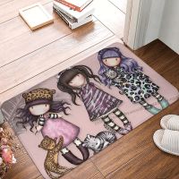 Santoro Gorjuss Manga Cute Girl Bath Non-Slip Carpet Cute Girl Bedroom Mat Entrance Door Doormat Floor Decor Rug