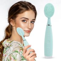 ZZOOI Electric Facial Cleansing Brush Waterproof Silicone Pore Cleaner High Frequency Face Washing Massage Blackhead Removal Skin Care