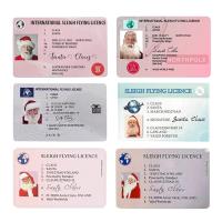 for Creative Funny Fake Plastic Business Card Santa Claus Flight Licence Christmas Eve Sleigh Flying Riding License