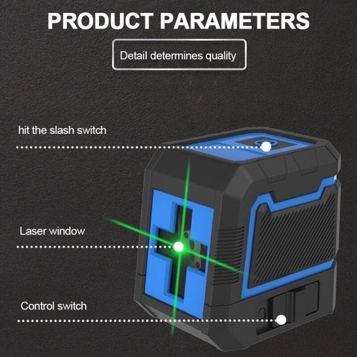 เครื่องวัดระดับเลเซอร์แบบปรับระดับได้3-ลำแสงสีเขียวเลเซอร์เส้นตัดแนวตั้งแนวนอน2เส้นเลเซอร์วัดระดับพกพาได้