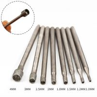 10Pcs 1-4mm Rotary Diamond Burr Core Drill Bit Engraving 2.35mm Coated Hole Saw For Shank Glass Tile Marble 42-45mm Drill Bit