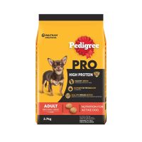 อาหารสุนัข PEDIGREE DOG FOOD เพดดิกรี โปร สูตร ไฮ โปรตีน  อาหารสุนัขแบบแห้ง, 2.7 กิโลกรัม อาหารสุนัขสำหรับสุนัขพันธุ์ทอยและเล็ก