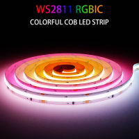 WS2811 RGBIC COB LED Strip Pixel แอดเดรสสีฝันเต็มรูปแบบ DC 12V 24V ยืดหยุ่น720 Ledsm ไฟ Led เทปอัจฉริยะสำหรับตกแต่งห้อง *