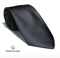 Giorgio Del Sarto Silk Necktie Grey with Fabric Texture เนคไทสีเทามีเท็กเจอร์