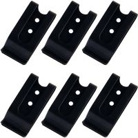 ✈┋ Set of 6 Black Tactical Manganese Steel Metal 2 Holes Belt Clip Kydex Holster Knife Leather Sheath Clip Loop