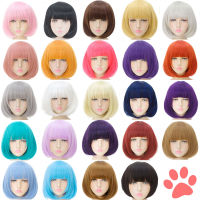 MUMUPI Short Wig Bob Synthetic With Bangs For Black Women Blonde Pink Red Black Natural Hair Bob Wig Cosplay Lolita