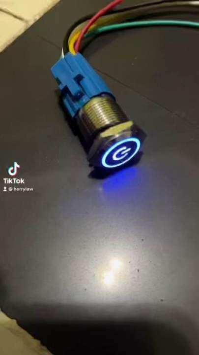 Saklar LED Stainless Tombol On Off Push Button Metal plus soket dan ...
