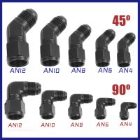 AN4 AN6 AN8 AN10 AN12 Black Female to Male 45 Degree 90 Degree Swivel Hose Fitting Adapter Aluminium