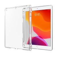 Transparent Cover for iPad 10.2 2019 Case with Pencil Slot TPU Silicon Back Tablet Cover for iPad 9.7 Air 2/1 Pro 10.5 Mini 2 3 Bag Accessories