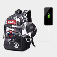 MARVEL Outdoor travel Luminous backpack USB Charging student bag Large capacity waterproof Backpack Oxford cloth schoolbag