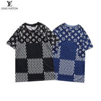 Lv เสื้อยืดพิมพ์ลายฤดูร้อน,เสื้อลำลองแขนสั้นคอกลมเรียบง่ายใส่สบายสำหรับวัยรุ่น