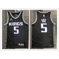 【Hot Pressed】2022 NBA Jersey Kings 5# FOX Black Basketball Jersey