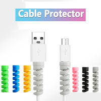 Rixuan Data Cable Protector Cable Protective Sleeve Charger Cable Protective Head Spiral Silicone Universal Cable Macaron Color Cables