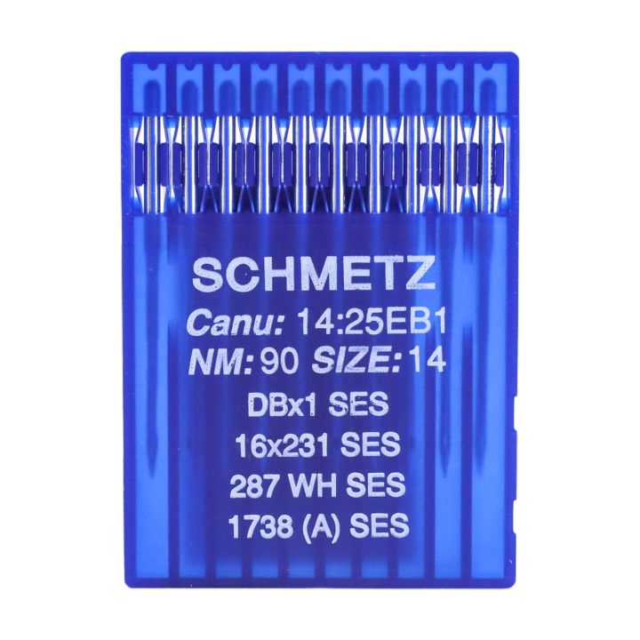 10ชิ้นเข็ม-ses-schmetz-dbx1สำหรับเข็มเย็บผ้าอุตสาหกรรมเครื่องจักรเย็บผ้า14-25eb1-16x231-287wh-1738-a