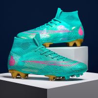 2023 NEW Men Soccer Shoes Adult Kids High Ankle Football Boots Cleats Grass Training Sport Footwear 2023 Men‘s Sneakers