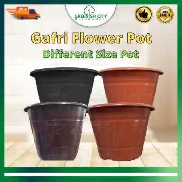 READY STOCK PASU BUNGA PLASTIK COKLAT MURAH,FLOWER POT CHEAP .