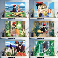 ภาพวาดผ้าใบของ Hayao Miyazaki S Witch S Delivery Service-โปสเตอร์และภาพพิมพ์อะนิเมะสำหรับตกแต่งห้องและตกแต่งบ้าน