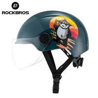 ROCKBROS เด็กหมวกกันน็อคชายหญิงการ์ตูน MTB ถนนรถจักรยานยนต์จักรยานไฟฟ้าระบายอากาศปรับหมวกกันน็อคขี่จักรยานอุปกรณ์