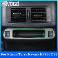 Hivotd for Nissan TERRA 2018-2021 / Navara PRO 4X NP300 D23 2015-2023 Car rear exhaust vent charging decorative cover,Armrest box accessories,Stainless steel,Black, Silver, Blue,Automotive interior modification accessories