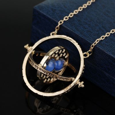 【CW】Rotating Hourglass Necklace for Women Men Time Turner Glass Pendant Necklace Fashion Vintage Hot Delicate Movie Jewelry