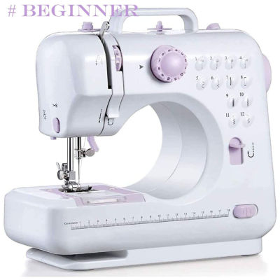 2021Portable Sewing Machine Mini Electric Household Crafting Mending Overlock 12 Stitches with Presser Foot Pedal Beginners