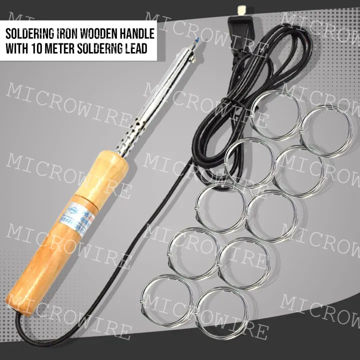Soldering Iron Wooden Handle With 10 Meter Soldering Lead Lazada PH