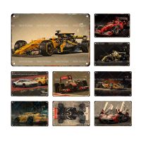 【YF】﹊☏❦  Car Racing Metal Signs Custom Iron Painting Plaque Tin Bar Plate Wall