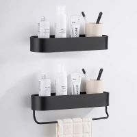 ✖ Organizer Rack Bathroom Shelf Black Aluminum Wall-Mounted Square Shampoo Shelf Cosmetic Shelves Kitchen Nets Shelf Storage Rack