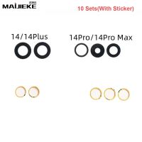 【CW】 10 Sets Rear Camera Glass for iPhone 14 Plus Back Cover Lens 3M Sticker Replacement Pro Max