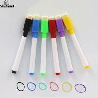 Studyset IN stock 6Pcs/Set New Magnetic Whiteboard Pen Erasable Dry White Board Markers Magnet Built In Eraser Office School Supplies