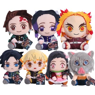 Devils Blade Anime Plush Stuffed Toy Cute Dolsl Demon Slayer Manga Doll Kimetsu No Yaiba Tanjirou Nezuko Childrens Gift Decor